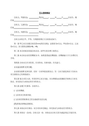 三人合伙协议