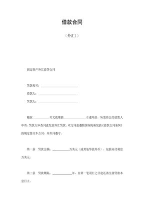 融资租赁合同借款合同（外汇1）