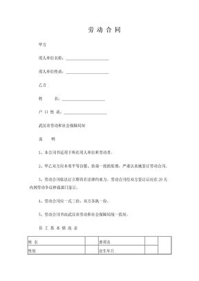 武汉_劳动合同样本