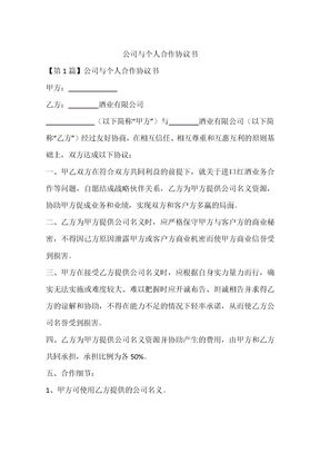 公司与个人合作协议书2篇