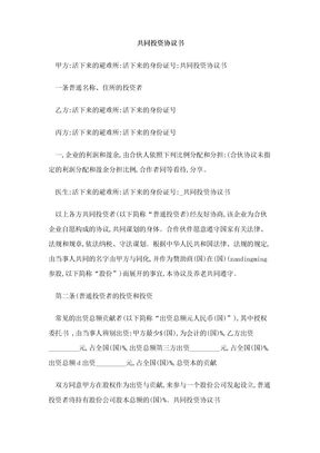共同投资协议书