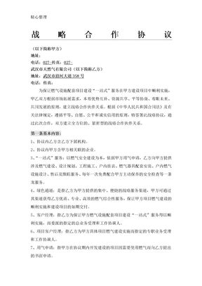 天然气战略合作协议模板