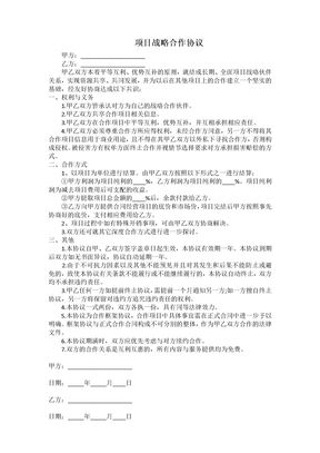 项目战略合作协议