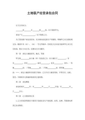 土地联产经营承包合同 (2)