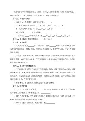 SYB小额贷款劳动合同